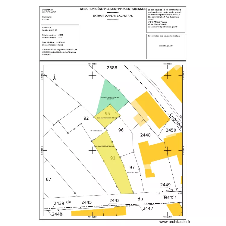 Terrain Agri Eloise. Plan de 