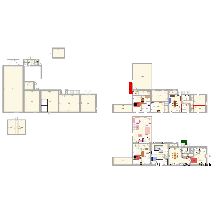 Le 750 - Plan aménagement 2. Plan de 53 pièces et 719 m2