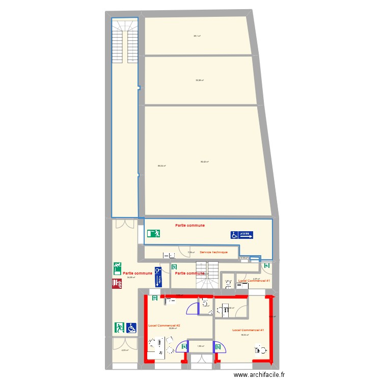 SCI Berné 3. Plan de 34 pièces et 617 m2