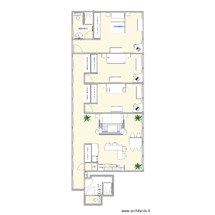 Imhaus V.130525. Plan de 9 pièces et 103 m2