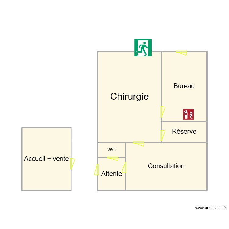 Plan cabinet HPvet. Plan de 7 pièces et 37 m2