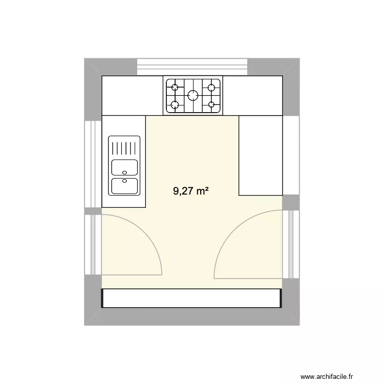 Alice Espagne cuisine. Plan de 1 et 9 m² Alice Espagne cuisine. Plan de 1 et 9 m²