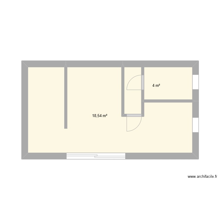 emmanuel. Plan de 2 pièces et 23 m2