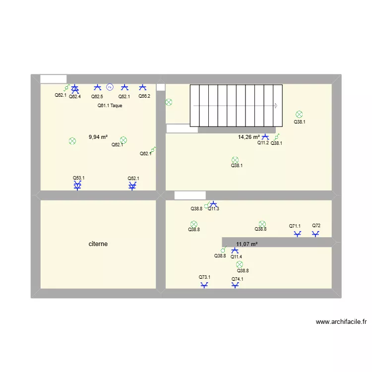 plan cave philippeville. Plan de 4  et 44 m²