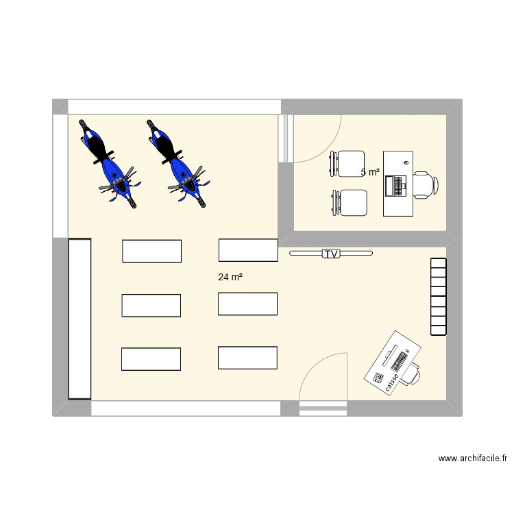 magsin. Plan de 2 pièces et 29 m2
