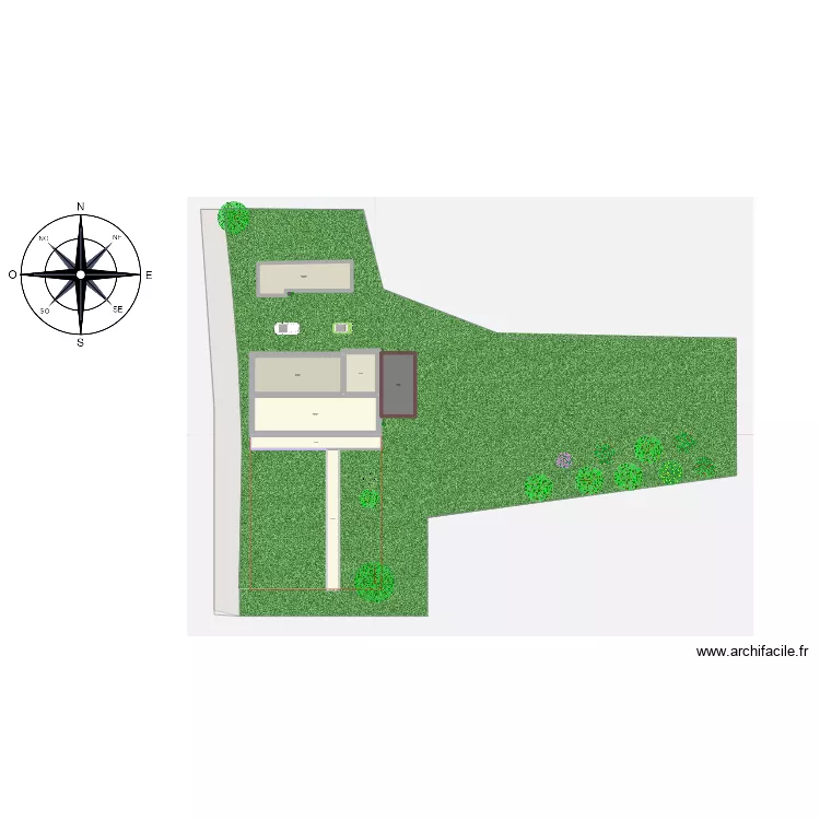Plan maison+terrain archifacile. Plan de 