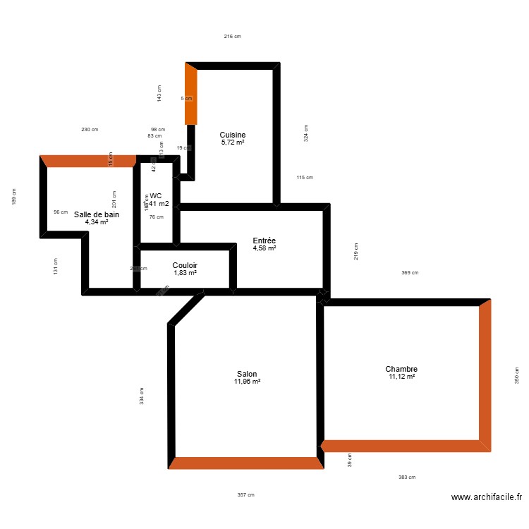 Plan nouv. Plan de 7 pièces et 40 m2