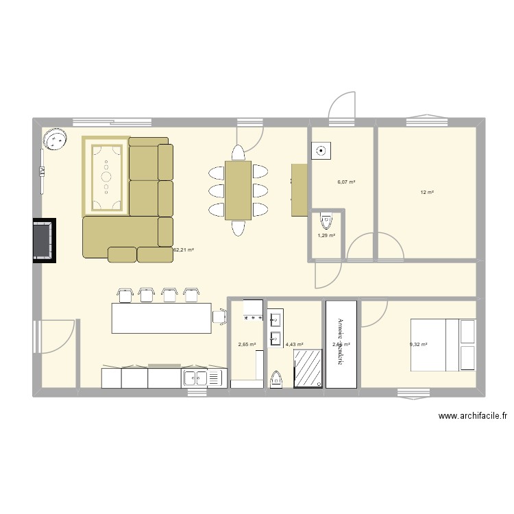 maison 030125. Plan de 8 pièces et 101 m2