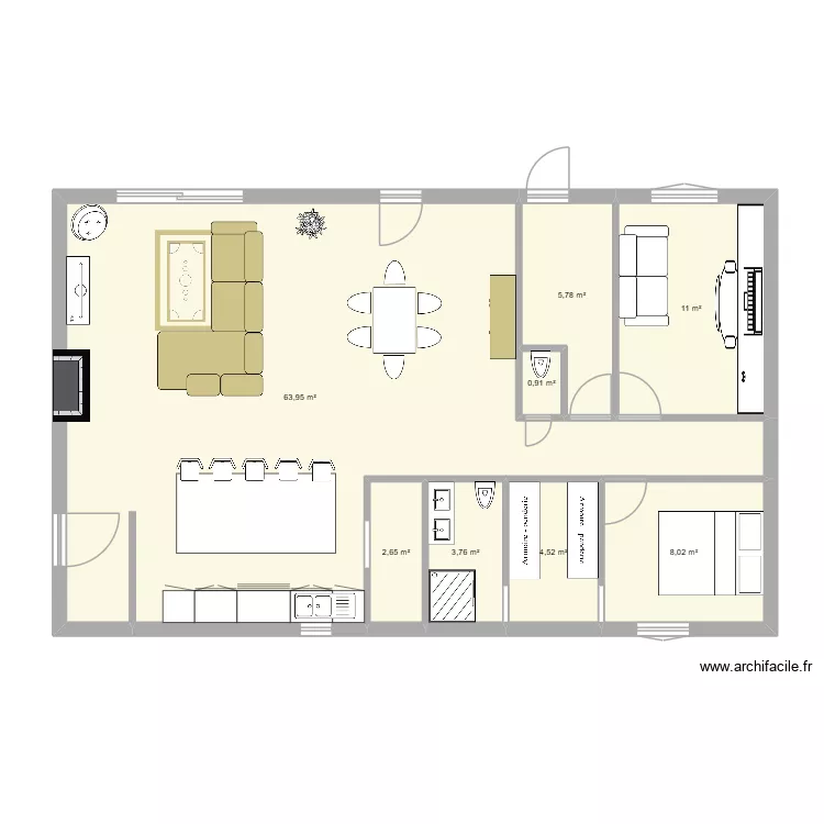 maison 030125. Plan de 8  et 101 m²