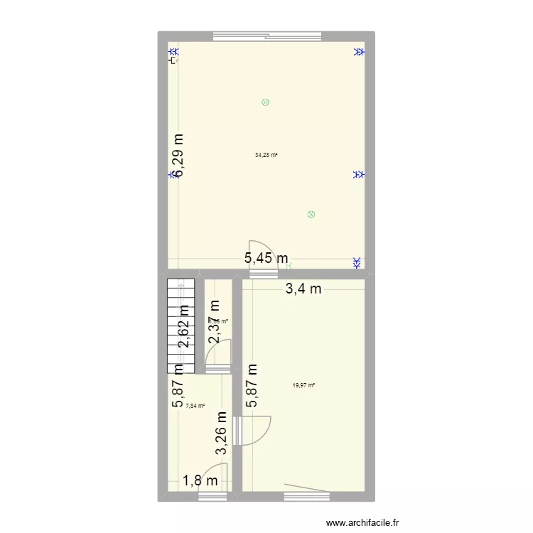 MAison Chanly. Plan de 4  et 64 m²