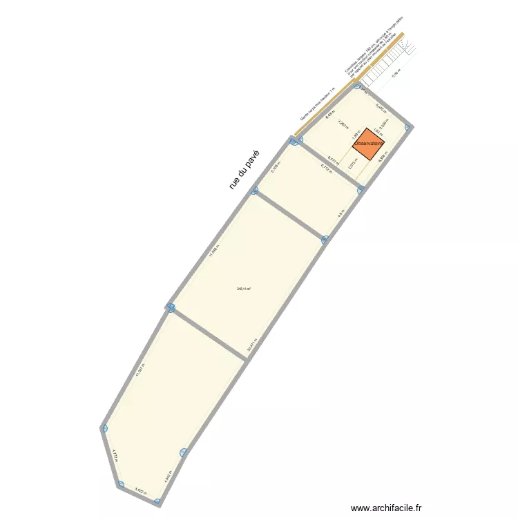 Observatoire. Plan de 1  et 248 m²
