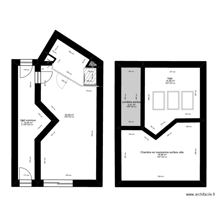 Cottage 1 Amb2. Plan de 6 pièces et 81 m2