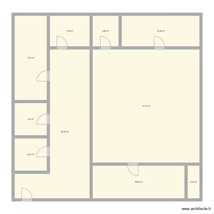 BAT 244. Plan de 10  et 188 m²