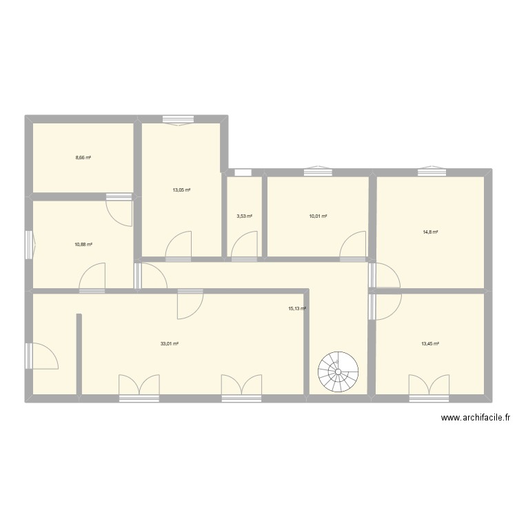 Manote - Base. Plan de 9 pièces et 123 m2