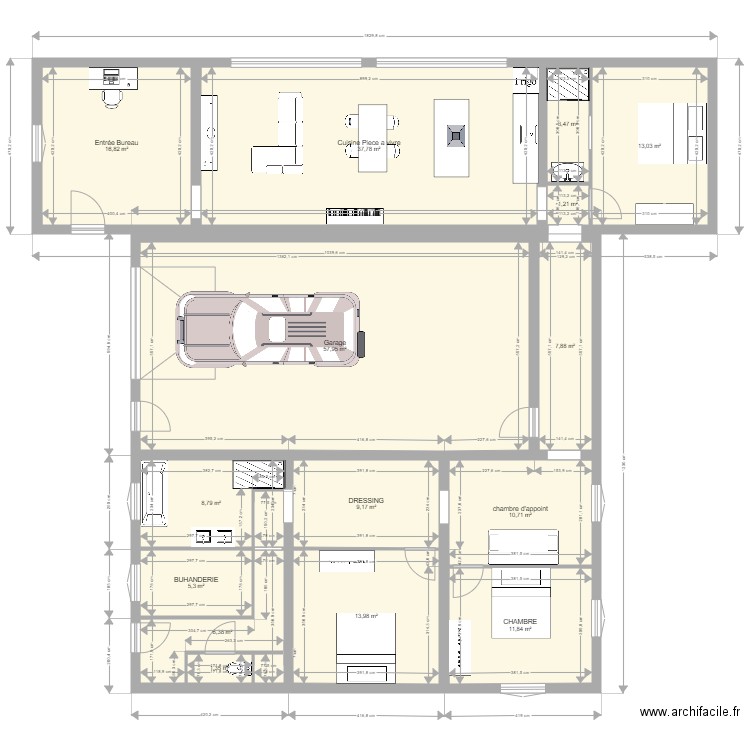 SAINT GENIS LAVAL. Plan de 15 pièces et 206 m2
