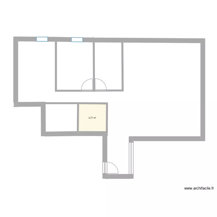 Attico. Plan de 1 et 4 m² Attico. Plan de 1 et 4 m²