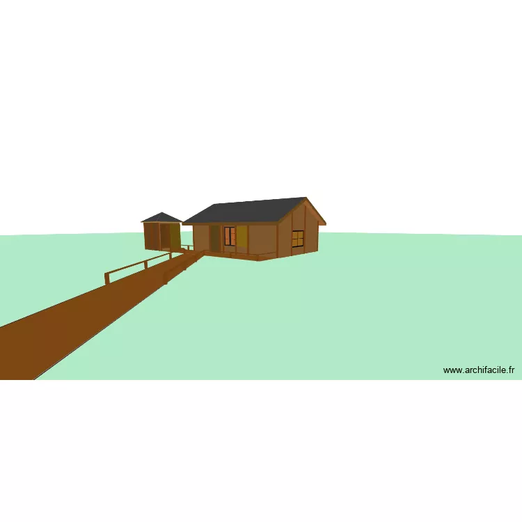 Plan Genius Loci 3D. Plan de 5 pièces et 78 m²