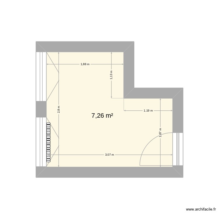 Dressing. Plan de 0 pièce et 0 m2