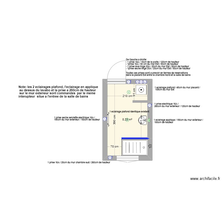 Amenagement salle de bains 4. Plan de 0 pièce et 0 m2