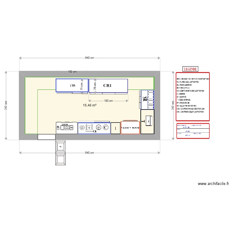 PROJET BISCOTTE SOUS SOL AVEC DIM.1. Plan de 1 pièce et 15 m2