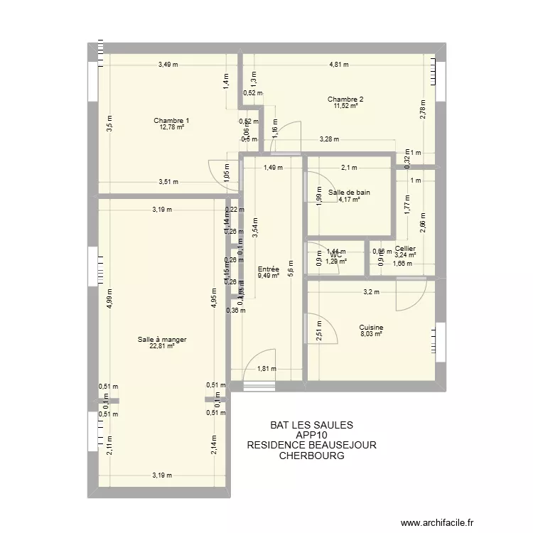 BAT LES SAULES APP10. Plan de 