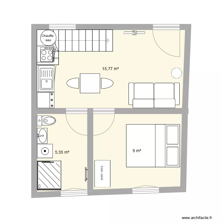 Maison Thomas. Plan de 3  et 30 m²