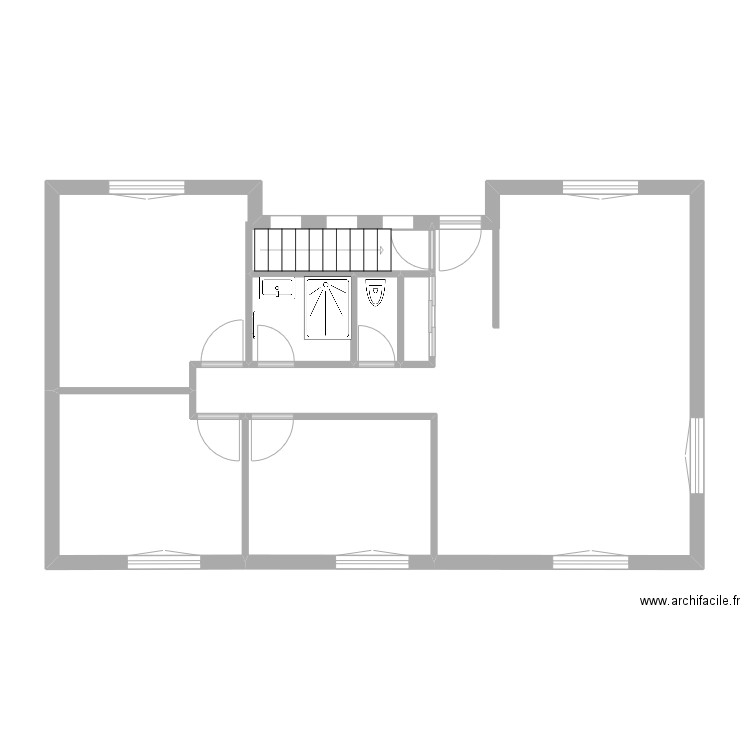 renov 1er Etage4. Plan de 7 pièces et 77 m2