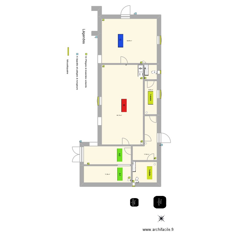 plan atelier maroc Lutte contre nuisible 25102025. Plan de 5 pièces et 132 m2