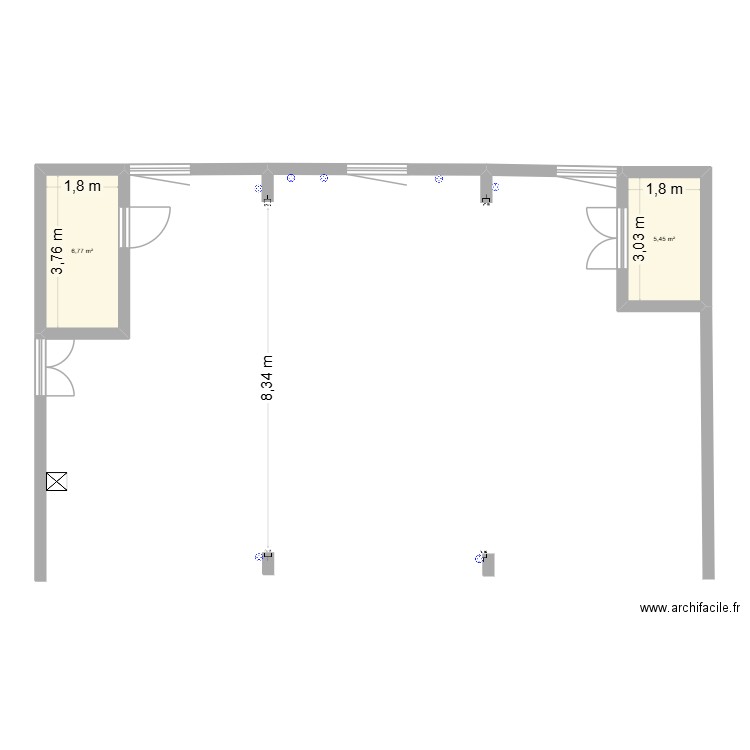 SAé 1.3. Plan de 2 pièces et 12 m2