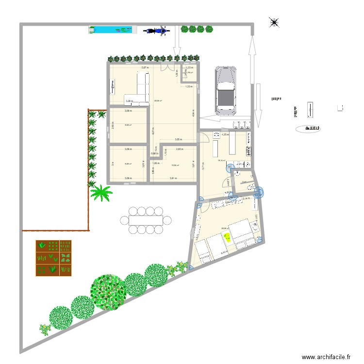 Maison_v2. Plan de 15 pièces et 231 m2