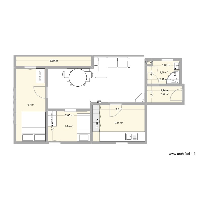 nax le Croux 20 A. Plan de 7 pièces et 33 m2