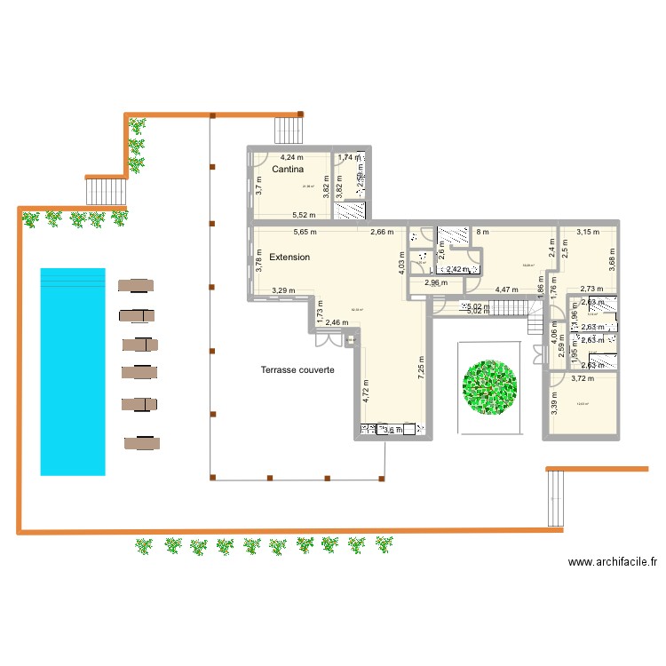Maison 24 octobre avec cantina.sol version. 3. Plan de 10 pièces et 156 m2