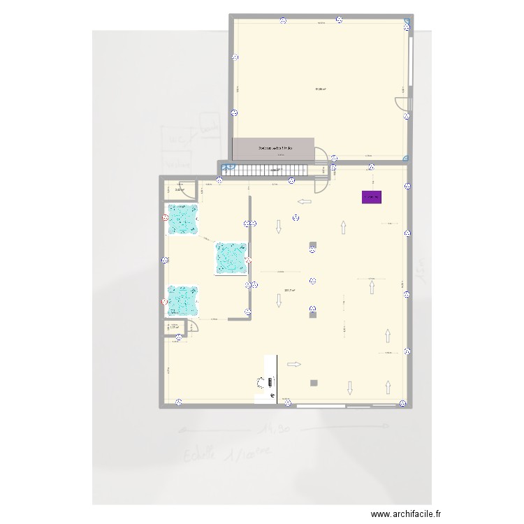 Projet lempdes prise. Plan de 5 pièces et 302 m2