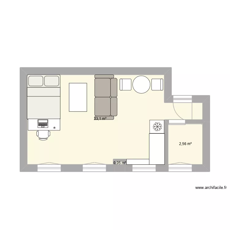 GABRIEL. Plan de 3 Pièces et 26 m² GABRIEL. Plan de 3 Pièces et 26 m²