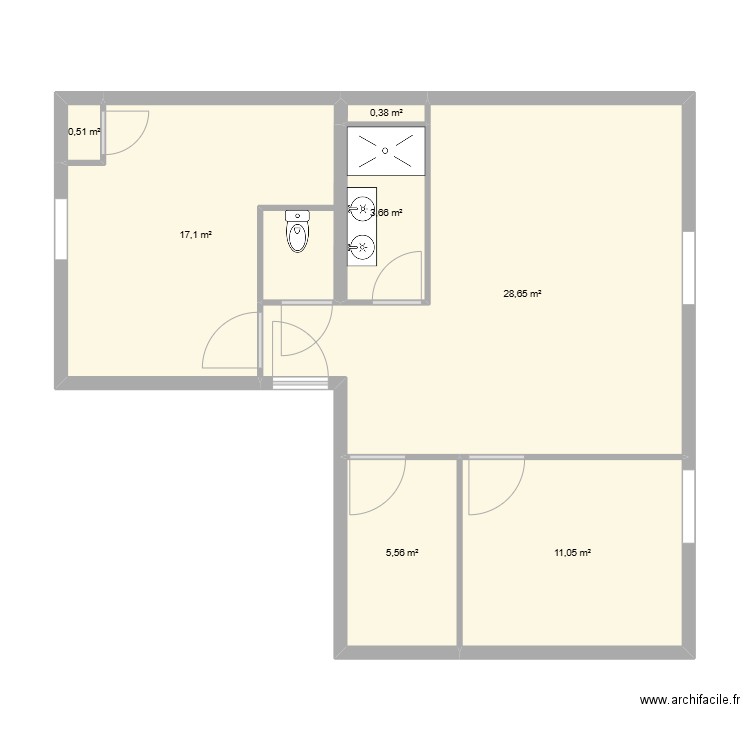 Arnaud Restaurant. Plan de 7 pièces et 67 m2