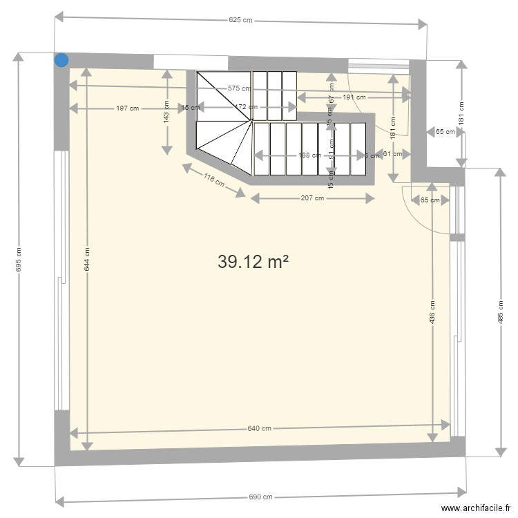 CUISINE THEO ISOLE 1/50. Plan de 1 pièce et 39 m2