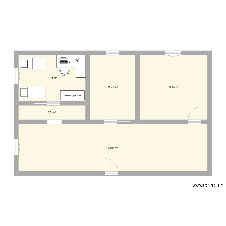 mp8 appartement t3 raph,wendy. Plan de 5 pièces et 77 m2