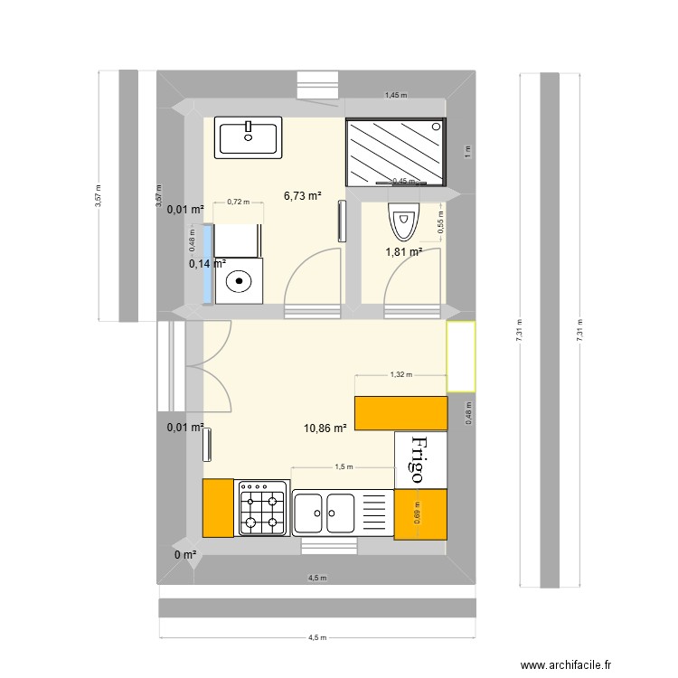 plan extension final. Plan de 7 pièces et 20 m2