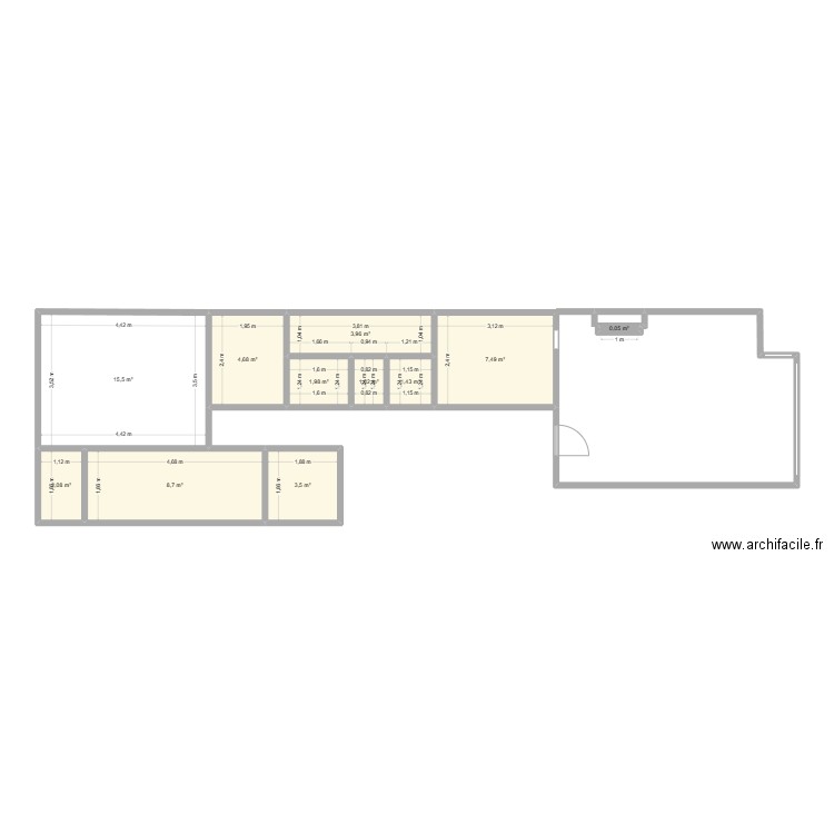 Plan de sol Ostende. Plan de 11 pièces et 50 m2
