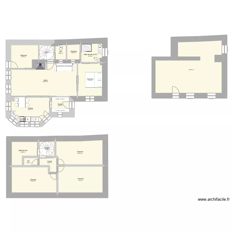 maison. Plan de 17 pièces et 179 m²