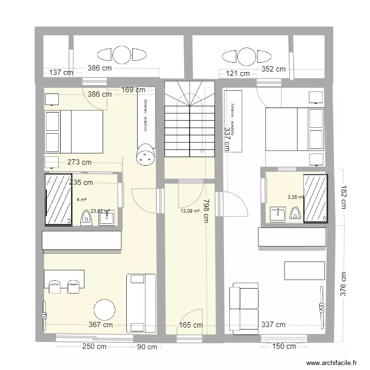 appartement Airbnb. Plan de 