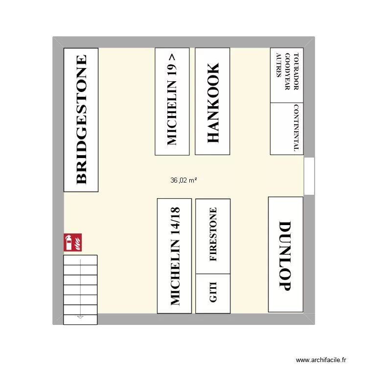 gggg. Plan de 1 pièce et 36 m²