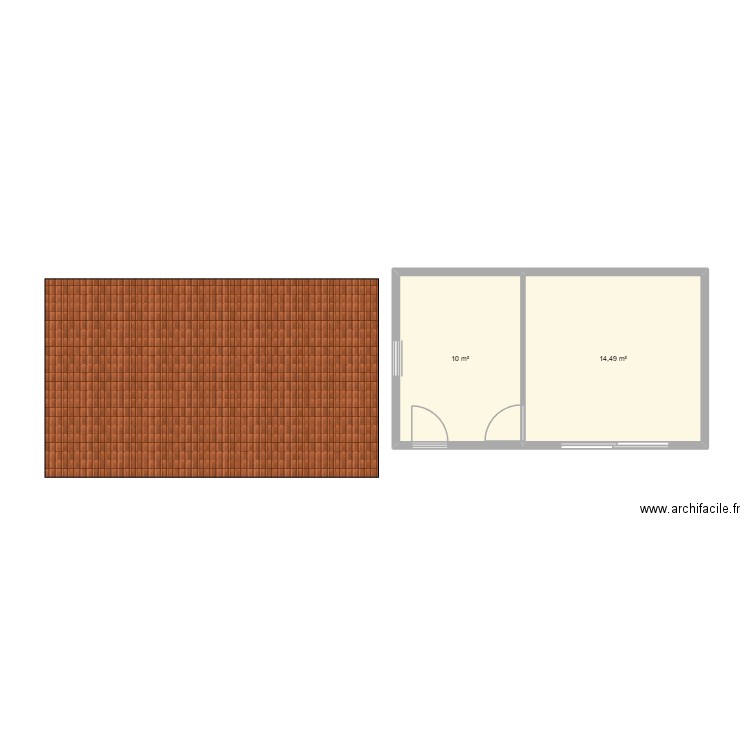 chalet bois 2. Plan de 2 pièces et 24 m2