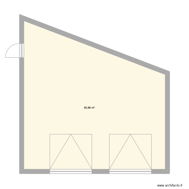 Garage. Plan de 1 pièce et 56 m2