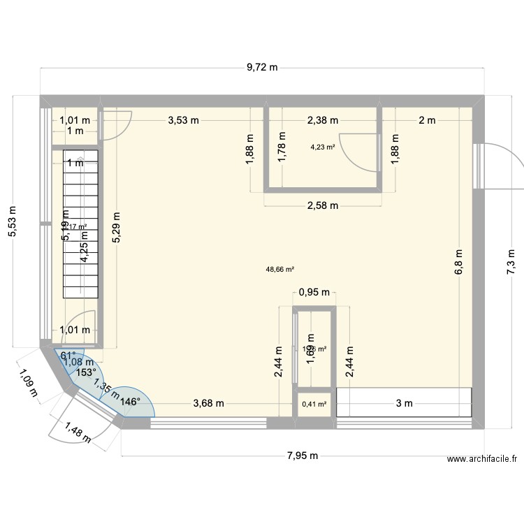 SARL SAINT-REMY IMMOBILIER. Plan de 5 pièces et 60 m2