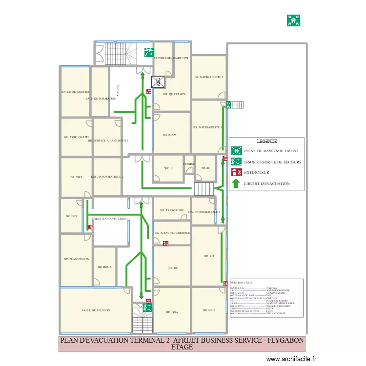 PLAN EVACUATION T2. Plan de 