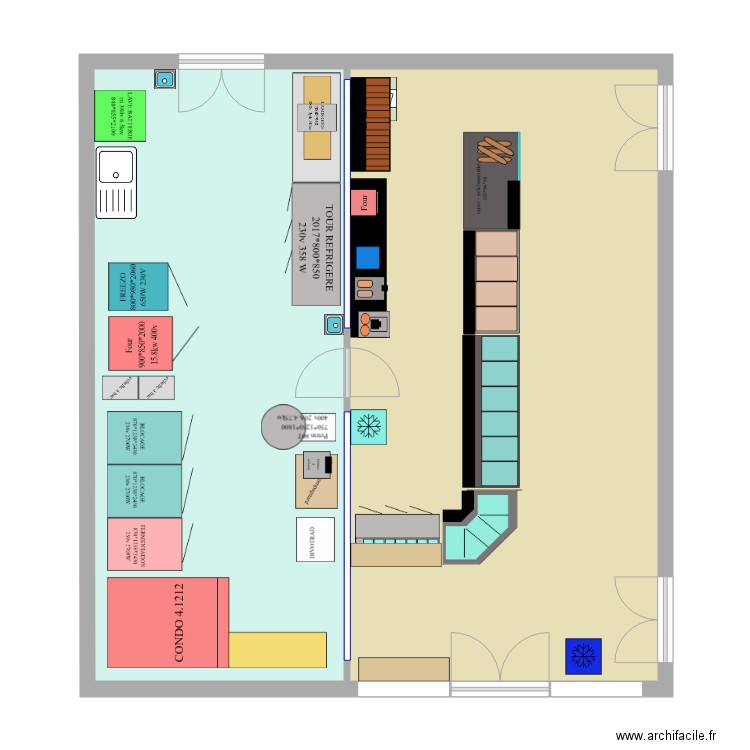 mag market2. Plan de 2 pièces et 91 m2
