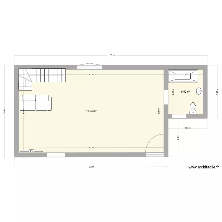 grange 2. Plan de 2 et 49 m² grange 2. Plan de 2 et 49 m²