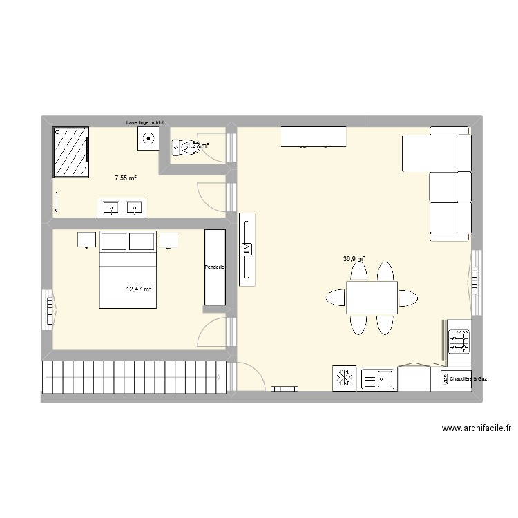 appartement T2 . Plan de 0 pièce et 0 m2
