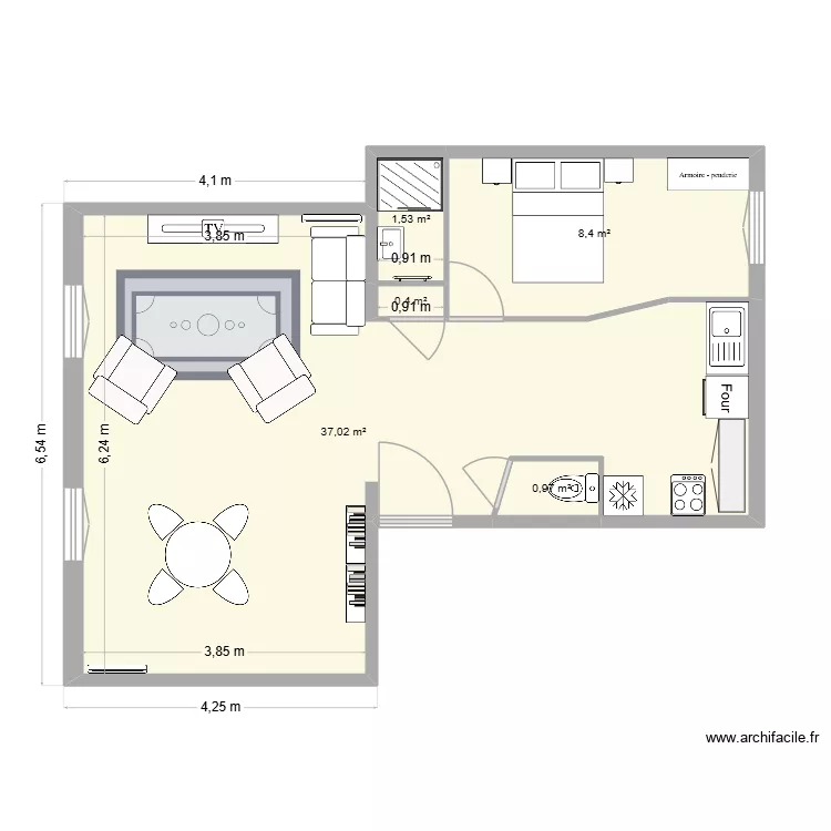 MA FUTURE MAISON AVEC VALENTINE. Plan de 5  et 48 m²